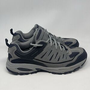 Skechers Freefall Upturn Shoes Mens 11.5 Gray Suede Mesh Walking Comfort Sneaker